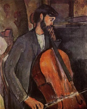 estudio para el violonchelista 1909 Amedeo Modigliani Pinturas al óleo